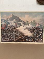 Antique Kurz & Allison Chromolithograph Battle of Kenesaw Mountain Civil War picture
