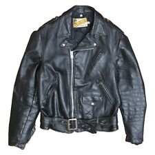 Vintage Perfecto Schott NYC Leather Classic Motorcycle Jacket Size 42 Long Black picture