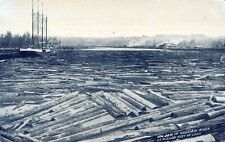 HOQUIAM WA - Log Jam In Hoquiam River 25 Million Feet Of Logs Postcard picture