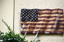 American USA Flag Wavy Styled Solid Wooden New Handmade Patriotism Designer Flag picture