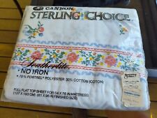 Vintage Cannon Sterling Choice Full Flat Sheet - NEW OLD STOCK Floral Style B90 picture