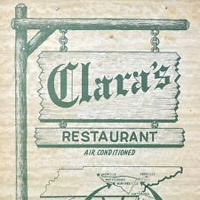 1950s Clara's Restaurant Menu Brown Hotel Building McMinnville Sparta Tennessee picture