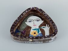 Mari Simmulson for Upsala Ekeby, ceramic dish with a woman's face. picture