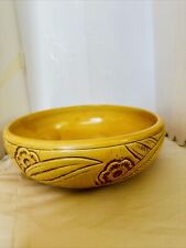 Mustard Yellow Vintage Weller Pottery Bowl /Planter 9.5” X 3” picture