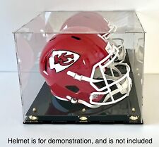 Full Size Acrylic Football Helmet Display Case Gold Cone Black Base, Back Mirror picture