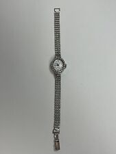 Vintage Swiss Made Nelson 17 Jewels Ladies Bracelet Watch With Rhinestone Repair picture