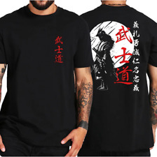 Samurai Spirit Bushido Warrior T Shirts For Men Japanese Style Back Print A16D10 picture