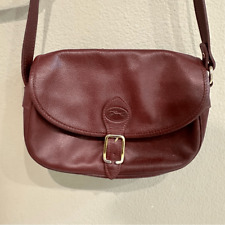 Longchamp | VINTAGE | maroon leather vintage longchamp crossbody shoulder bag picture
