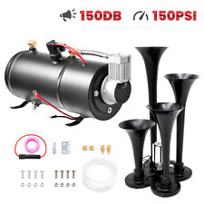 4 Trumpets Train Air Horn Kit 150 PSI Compressor Full System for Truck Pickup picture