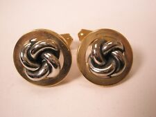 Encircled Knots Gold &Silver Tone Vintage SWANK Cuff Links simple lovers square picture