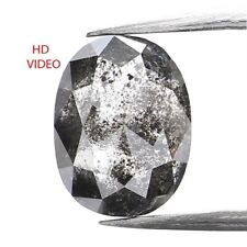 0.75 Ct Natural Loose Oval Shape Diamond 6.35 MM Salt and Pepper Diamond NQ933 picture