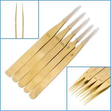5pcs Brass Tweezers Non Magnetic Watchmaker Jewellery Making Craft Tool Kit picture