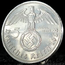 Nazi Germany *Beautiful* Genuine WW2 Third Reich 5 Reichsmark 90% Silver Coin picture