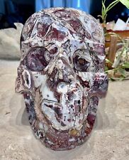 HUGE Natural Mexican Lace Agate, Hand Carved Skull, Crystal Healing 19.62 Kg picture
