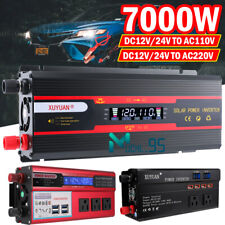 7000W Car Power Inverter DC 12V To 110V AC Pure Sine Wave Solar Converter 2 USB picture