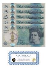 UK Great Britain British 5 pounds X 5 (25 pounds total) 2015 QEII Polymer Cir picture