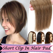 Invisible Short Hair Pad Clip In Real Remy Human Hair Extensions One Piece Thick picture