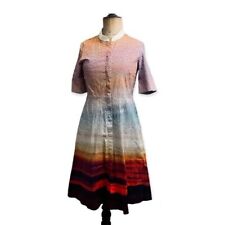 Mary Katrantzou Fit & Flared Printed Sunset Cecilia Shirt Dress Women  Size 6 picture