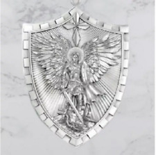 SAINT MICHAEL SHIELD ANGEL PROTECT ARCHANGEL pendant German Silver 24