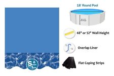 SmartLine 18' Round Overlap Swirl Bottom 25 Gauge Swimming Pool Liner w/ Coping picture
