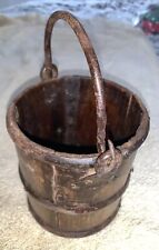 RARE ANTIQUE 18TH CENTURY SMALL WROUGHT IRON HANDLE BERRY BUCKET  picture