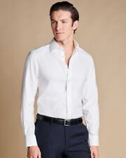 CHARLES TYRWHITT MEN'S  DRESS SHIRT SOLID WHITE SUPER SLIM FIT NON IRON 15 34 picture