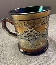 Antique 1907-1920s Fenton ORANGE TREE Cobalt Blue  Glass Mug Cup picture