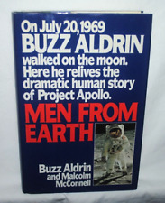 Buzz Aldrin, MEN FROM EARTH, hb, dj, FIRST EDITION, SIGNED TWICE, Apollo, NASA picture
