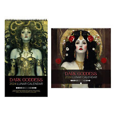 Dark Goddess 2024 Calendar Moon Phases Greek Mythology Gift Black Wall Calendar picture