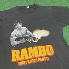1980s Rambo Vintage Movie Promo Size L Faded Black Screen Stars picture