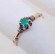 Antique 1800's Victorian 10K Yellow Gold Emerald Ring picture
