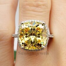 RARE 8.40 Ct Certified Treated Champagne Diamond Ring 925 Silver Prong Setting picture