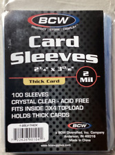 BCW Trading Card Sleeves 1 Unopened pack of 100 For Thick cards With Tracking picture
