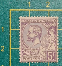Monaco Post Stamp 1921, Prince Albert I, Sc A2, 5fr dull violet, MNH picture