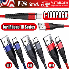 Braided USB C Type C Fast Charging Data Cable Cord for iPhone 15 Pro Max 15 lot picture