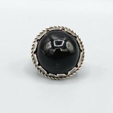 Vintage Native American Sterling Silver Onyx Dome Ring Size 7.25 9.5g picture