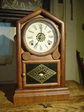ANTIQUE E N WELCH 8 DAY 1870's ROSEWOOD SHELF CLOCK WITH ALARM, WORKING WELL picture