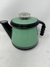Vintage Vollrath Kook King Tea/Coffee Kettle Pot Seafoam Green Aqua picture