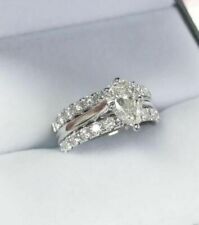 3.00 cts Pear Cut Lab Created Diamond Bridal Engagement Wedding Ring In 14k Gold picture