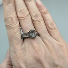 Capewell Horseshoe Nail Unisex Ring Sz 9.5 Silver Tone VTG Horse Shoe Equestrian picture