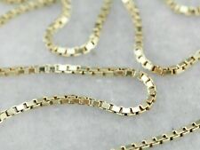 18K Solid Yellow Gold Box Necklace Real Gold Chain 18