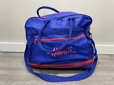 Vtg Hawaiian Voyager Rolling Travel Bag Hawaii Zip Blue Nylon Luggage picture