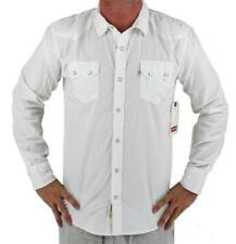 Levi's Men's Classic Long Sleeve Snap Button Western Shirt White 3Ldlw0921 picture