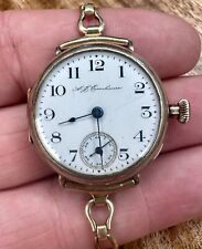 Superb Antique Gold Filled Trench Watch Made by A.J. Eisenhauer Huntington, Ind. picture