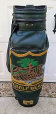 Vintage Pebble Beach Golf Bag with Rain Cover by Belding Sports Green Rare picture