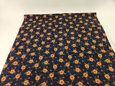 3 yds Gold Flowers on Navy Fabric Ladybugs Chelsea Lane Pat Sloan Floral picture