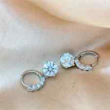 3.5 Ct Round Cut Real Moissanite Drop Dangle Earring 925 Sterling Silver picture