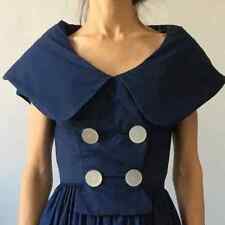 c.1950s vintage blue cotton dress, peter pan collar, Kasper Arnold Fox, xxs picture