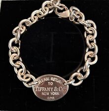 Tiffany & Co Silver 925 Oval Please Return To Bracelet 8