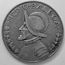 1930 Panama Medio 1/2 Balboa 0.90 Fine Silver Mintage 300,000 KM#12.1 picture